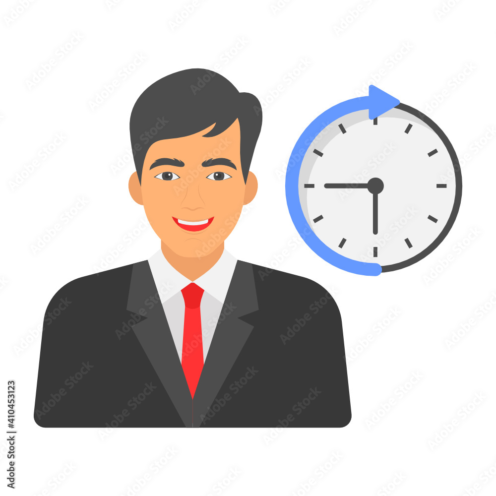 Part time Employee Concept, hrm symbol on white background, Gig Based Resource Sign, Non Permanent Staff Member, Visiting Faculty Vector color Icon design, Business Character stock illustration Part time Employee Concept, hrm symbol on white background, Gig Based Resource Sign, Non Permanent Staff Member, Visiting Faculty Vector color Icon design, Business Character stock illustration