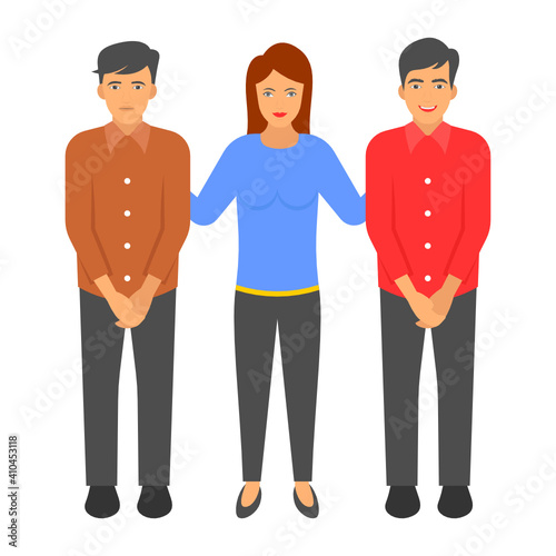 Employer and Employee Relationship Concept vector color icon design, Hrm Symbol on white background, Boss subordinate relationships out of work Sign,