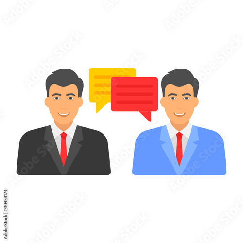 Collective Bargaining Cocnept, hrm symbol on white background, Employee Union Association Vector Color Icon design, Business Character Stock illustration
