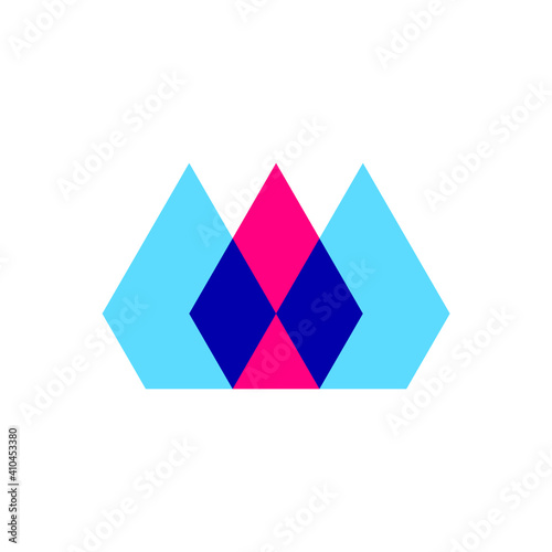 Geometric abstract modern crown with polygonal concept logo design vector