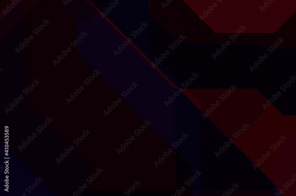 Obraz premium Layers of colorful and vibrant geometrical shapes. Digital illustration of a tech layout. Futuristic design template.