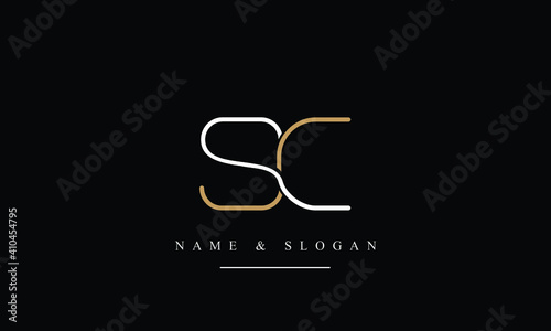 SC, CS, S, C Letter Logo Design with Creative Modern Trendy Typography
