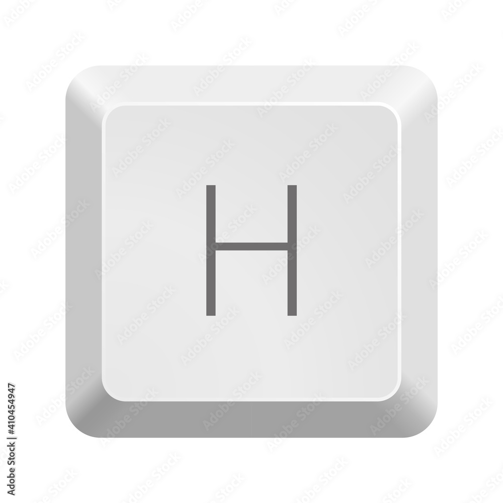Button H. Icon Vector Illustration. Button H. Icon Vector Illustration.