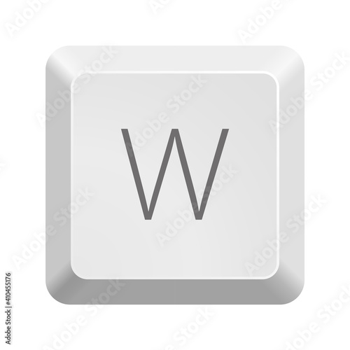 Button W. Icon Vector Illustration. 