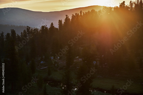 Lovely Sunset behind the Forrest in Upper Franconia / Mirror Image