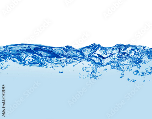Water. Splashes of blue water in a cut as an abstract background. Isolated.