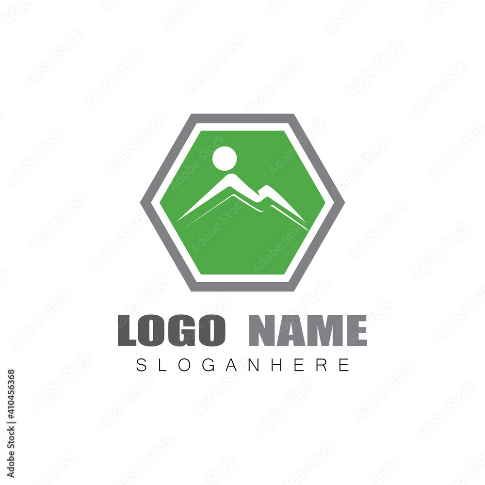 Mountain icon Logo Template Vector illustration design