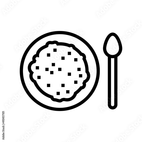 eating probiotics line icon vector. eating probiotics sign. isolated contour symbol black illustration