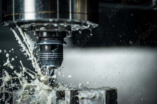 Drilling on a CNC machining center photo
