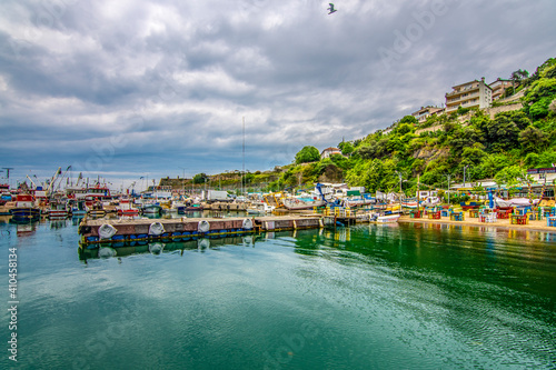 Fototapeta Naklejka Na Ścianę i Meble -  Poyrazkoy Village harbour view in Istanbul