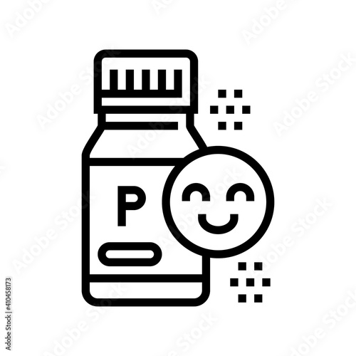 bottle with healthcare probiotics line icon vector. bottle with healthcare probiotics sign. isolated contour symbol black illustration