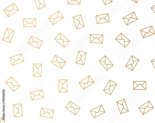 golden envelope, email pattern- vector illustration