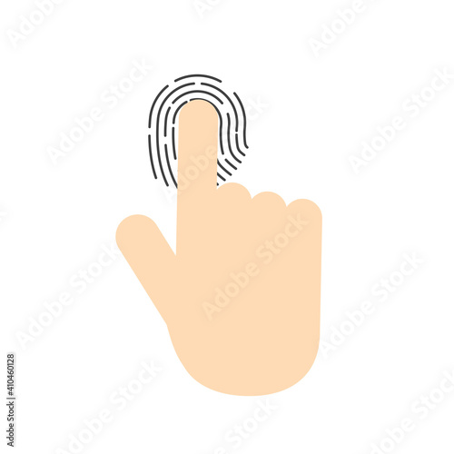 hand touching fingerprint biometric security- vector illustration