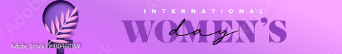 International women day paper cut leaf banner