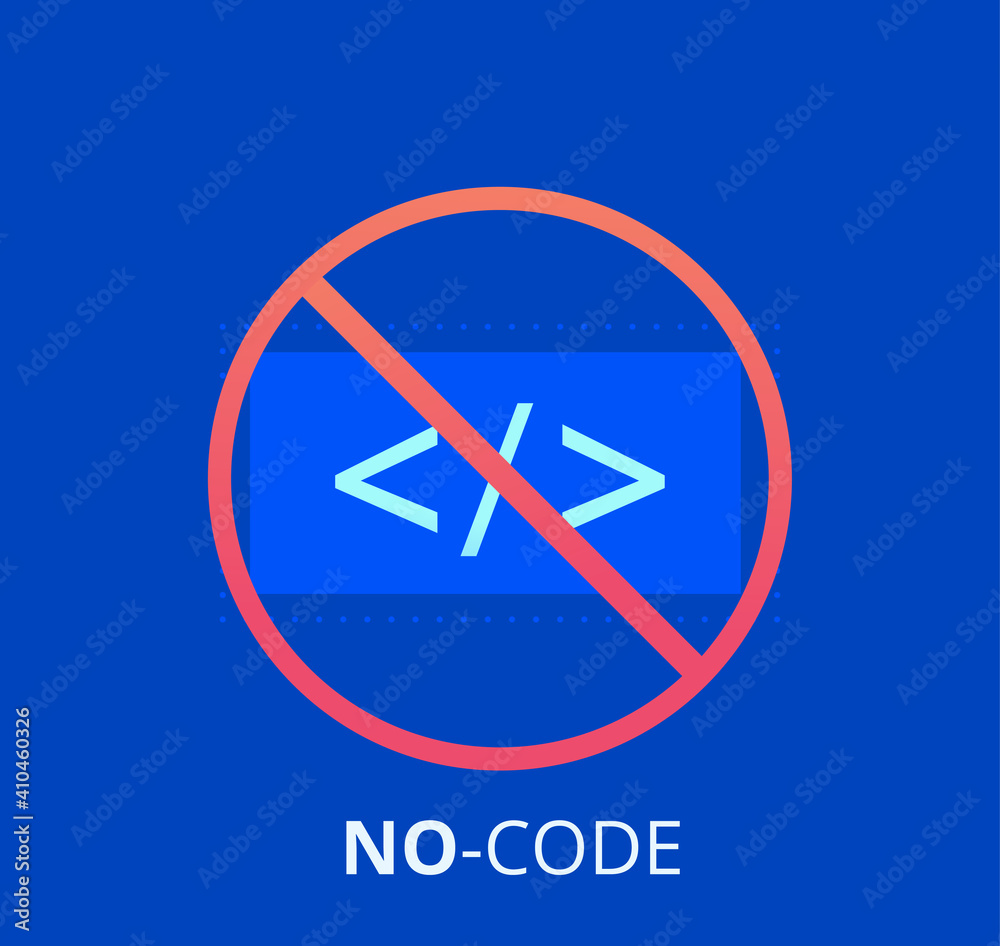 No code banner. Vector concept illustration. No code banner. Vector concept illustration.