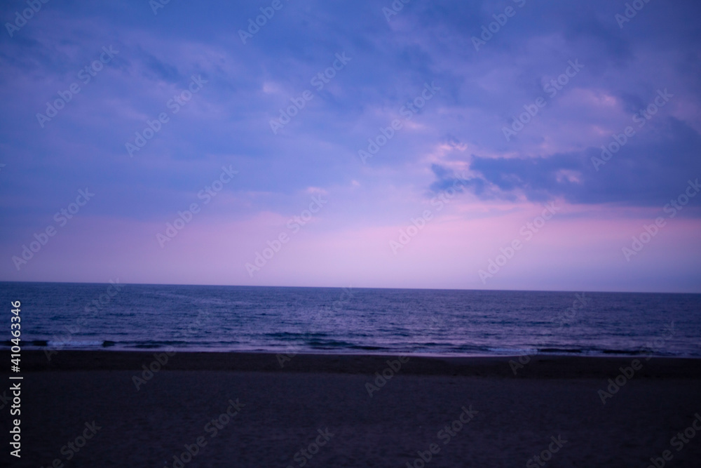 海　夕暮れ　江ノ島