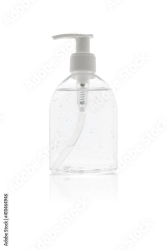 Bottle of alcohol gel on white background, clipping path