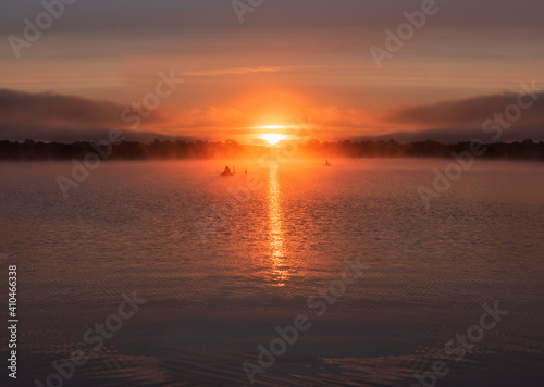 sunset on the lake