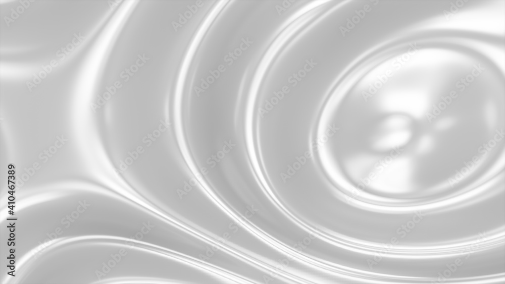 Obraz premium 3d abstract waving background. Wavy reflection surface, ripples. Cloth texture, liquid white pattern. 3d render illustration.