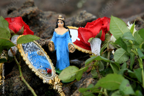 salvador, bahia, brazil - february 5, 2021: image of the orixiá Yemanja at the sanctuary in the fishermen's colony in the neighborhood of Rio Vermelho, in the city of Salvador. photo