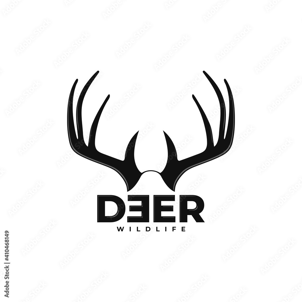Deer antlers symbol design. good template for World wildlife day design. Deer antlers symbol design. good template for World wildlife day design.