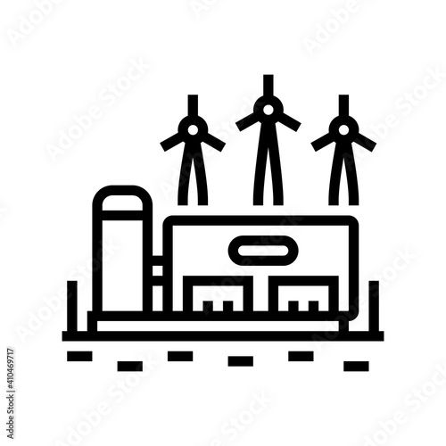 manufactoring hydrogen line icon vector. manufactoring hydrogen sign. isolated contour symbol black illustration