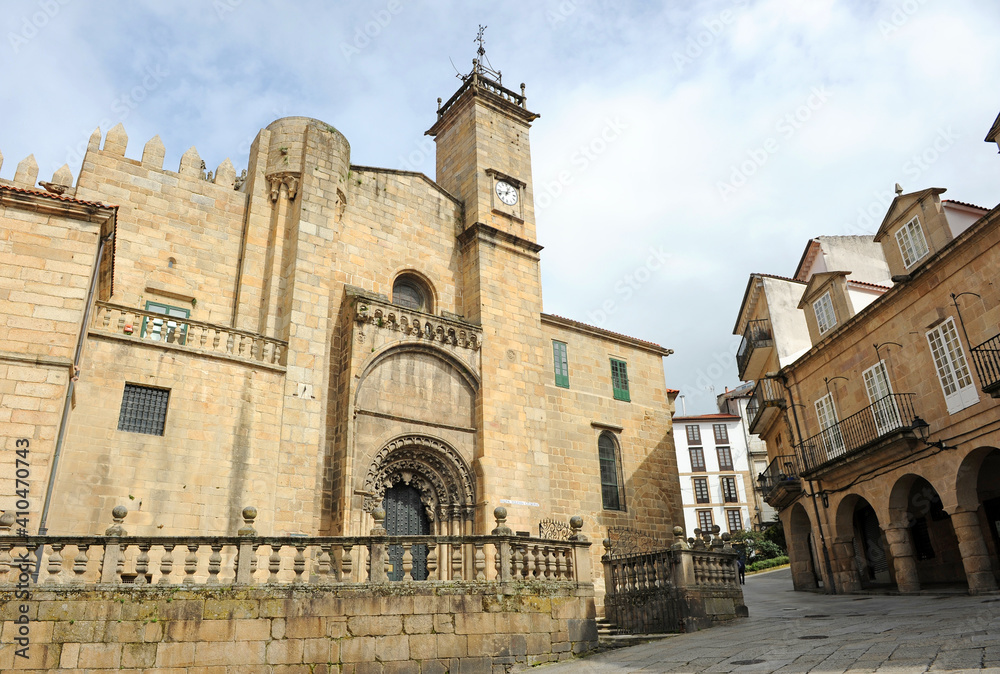 Plaza do Trigo and Cathedral of Ourense, Galicia, Spain