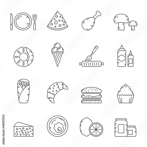 Line Food and Drink icons - vector icon Set 1