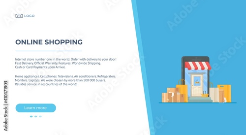 Vector illustration of the store website. Checkout counter.  Online shopping. Oline shopping.  Shopping, product, business, money, coins.