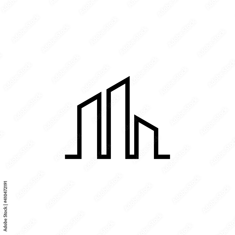 Skyline icon isolated on white background Skyline icon isolated on white background