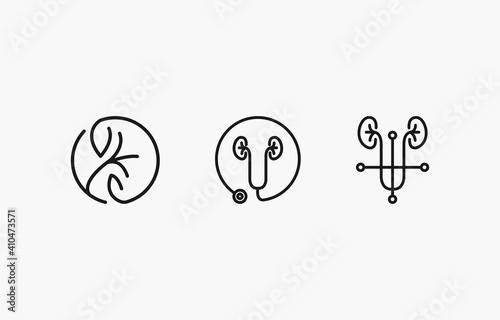Kidney Care Healthy Clinic Logo Vector Template