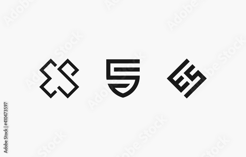 Unique Letter ES Logo Vector Template