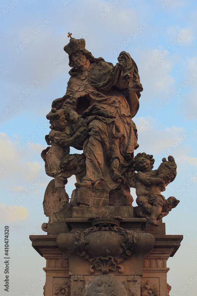 Sculpture of Saint Ludmila with Saint Wenceslaus on Charles Bridge