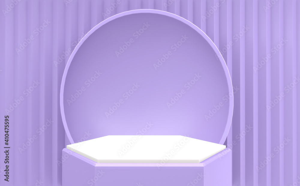 The Purple podium geometric for Product presentation. 3D rendering The Purple podium geometric for Product presentation. 3D rendering
