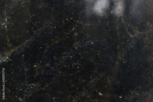 Aged dusty glass surface scratched old texture background dark suburban low quality construction from Sofia, Bulgaria, Eastern Europe
