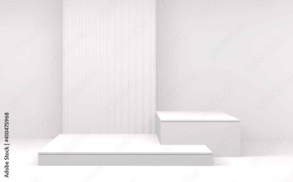 Fototapeta premium White style, Podium minimal geometric. 3D rendering