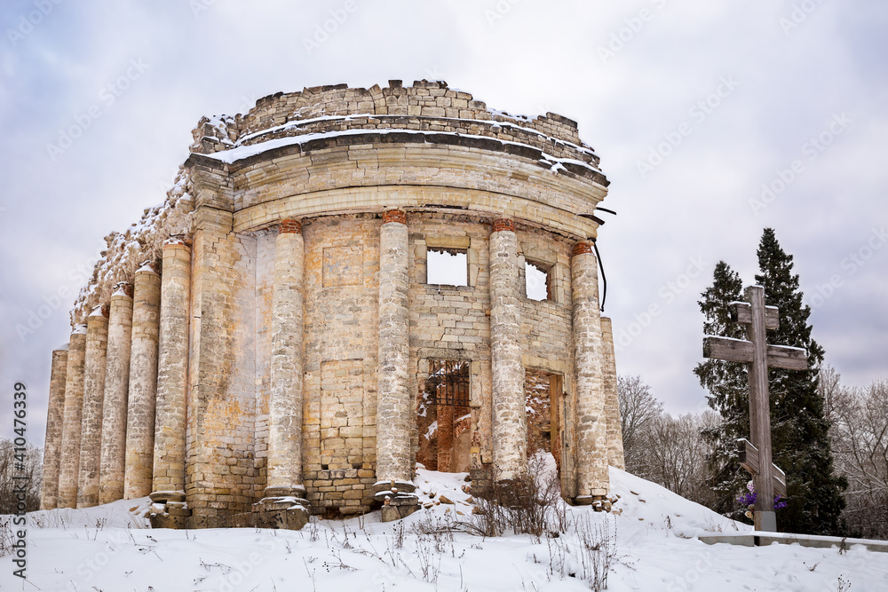Ruins of church in village of Fifth Mountain