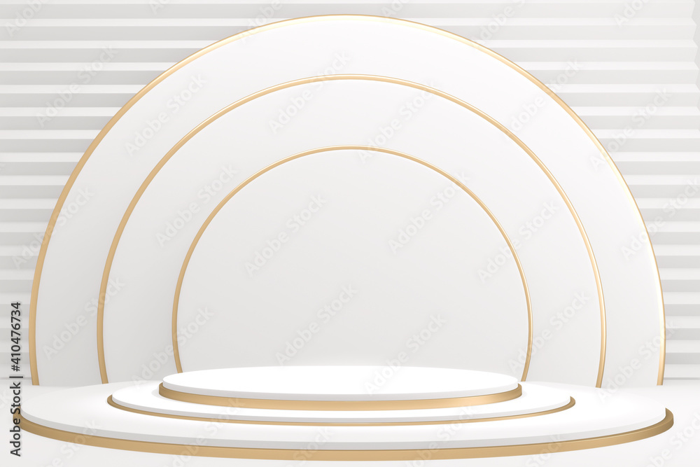 Obraz premium White podium minimal design product scene. 3d rendering