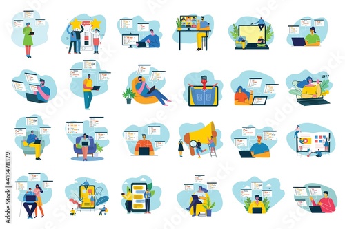 Vector illustration of concept of Team work, Business and Start up design backgrounds. tock vector illustration.