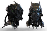 Mechanic Cyborg Head Model, for background, 3d render. 