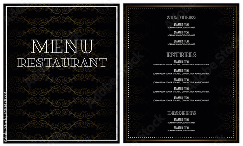 luxury fancy restaurant menu design