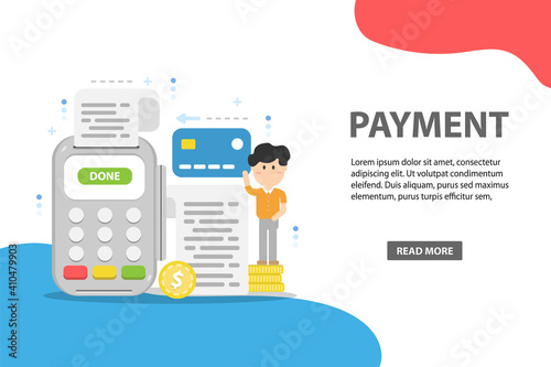 Online and mobile payments, confirms the payment using a smartphone, Mobile payment, online banking.