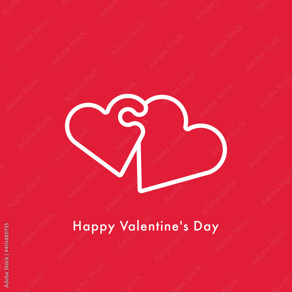 Happy Valentines Day text with puzzle hearts. Happy Valentines Day text with puzzle hearts.