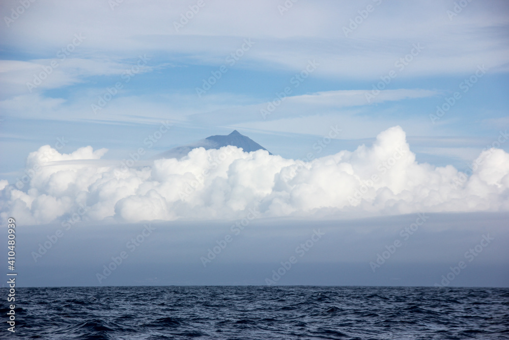 Pico island, top of the mountain Pico, Azores, landscape, famous.