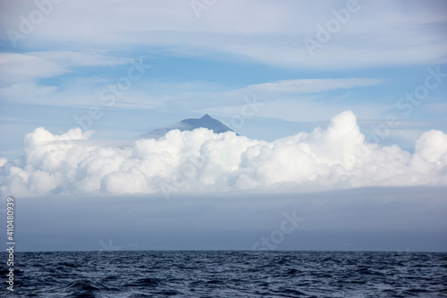 Pico island  top of the mountain Pico  Azores  landscape  famous.