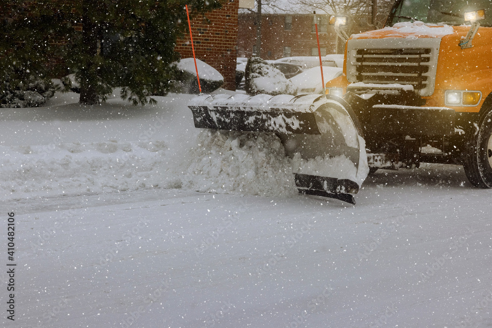 Fototapeta premium Snow removal after snowfall blizzards