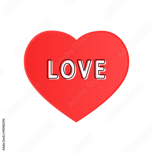 Heart logo design. Pink heart vector. Valentine day poster in paper style
