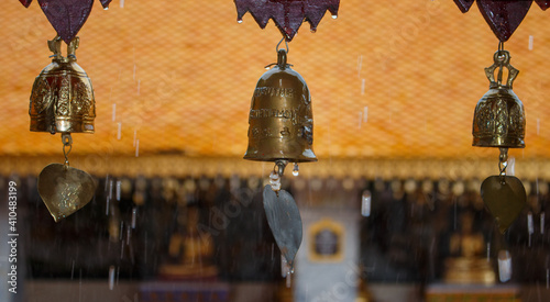 Obraz na płótnie Set of bells in a Buddhist temple of Chiang Mai ,Thailand w salonie