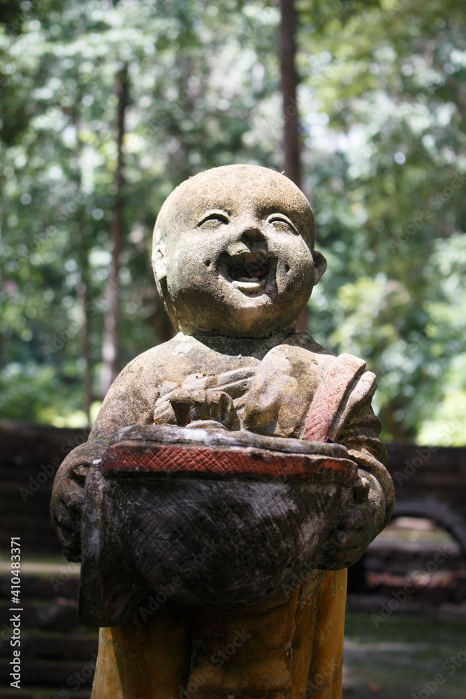 Statue of novices in Wat Umong Chiang Mai. Thailand