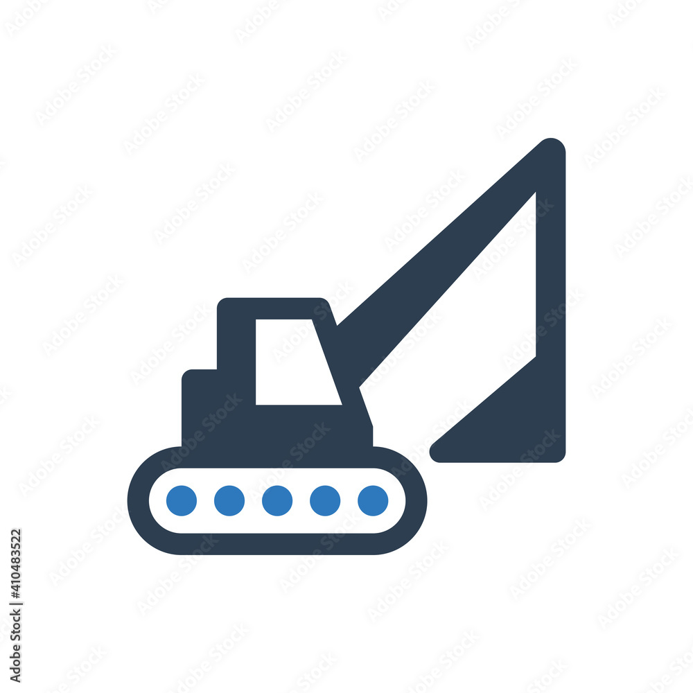 excavator icon - Bulldozer sign symbol vector excavator icon - Bulldozer sign symbol vector